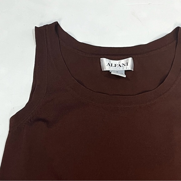 Vintage Alfani Rayon And Nylon Brown Tank Top Shirt Size Women Size Medium - Picture 4 of 11